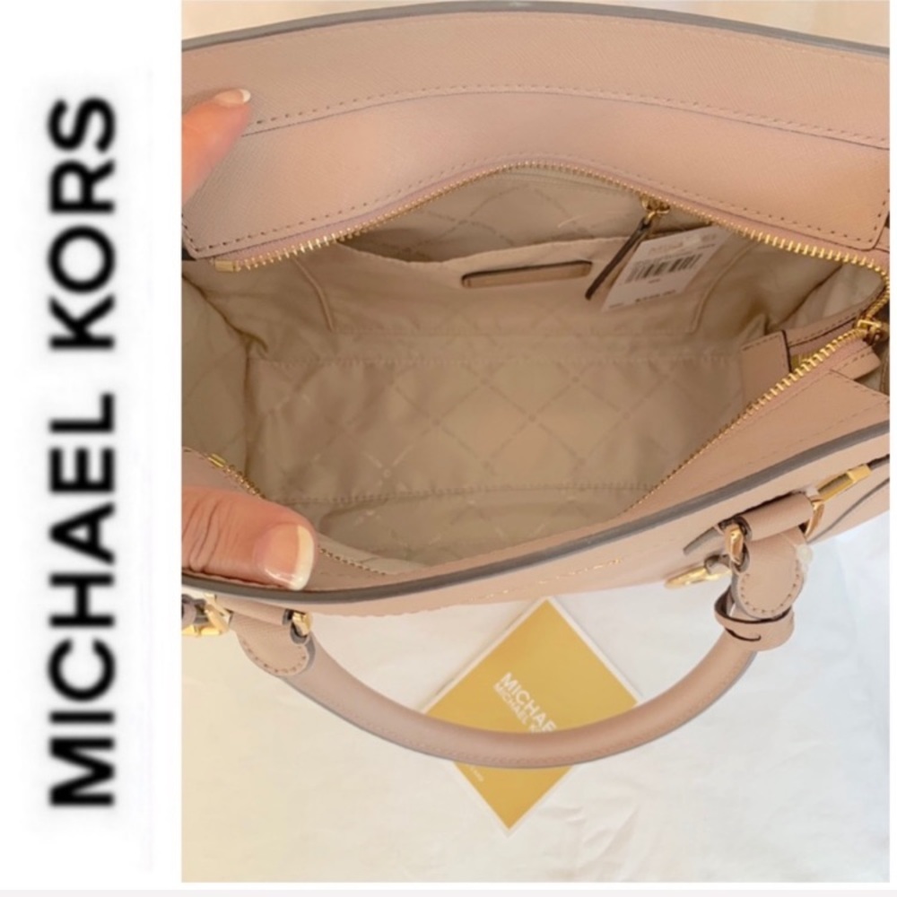 NWT authentic MK leather Dillon satchel fawn - Picture 6 of 7